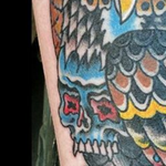 Tattoos - Neotraditional Owl & Skull - 113781